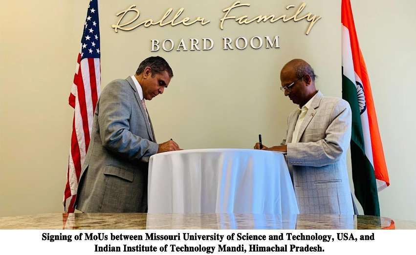 Signing of MoU between Missouri University of Science and Technology, USA and IIT Mandi.